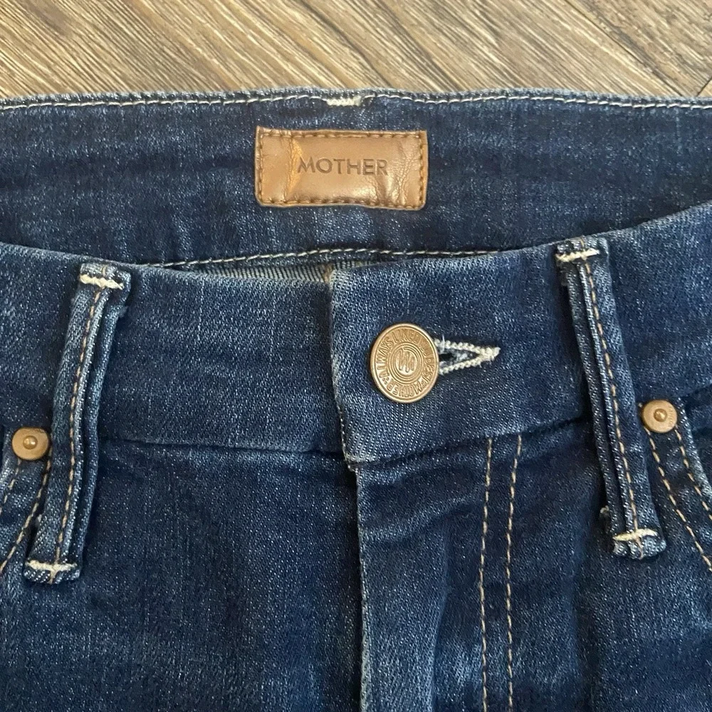 MOTHER High Waisted Looker Teaming Up Skinny Jeans Size 25 WORN ONCE DARK WASH - Picture 4 of 9